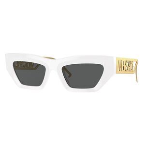Versace Sunglasses Cat Eye Full Rim, White Frame and Dark Grey Lens